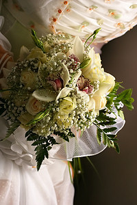 婚礼花束新娘蜜月优雅奉献花朵裙子少数民族仪式丝绸浪漫图片