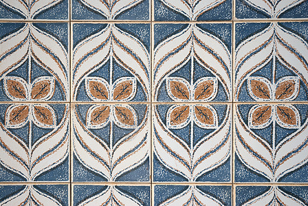 传统葡萄牙阿祖列霍斯艺术瓷砖陶瓷房子制品文化蓝色图片
