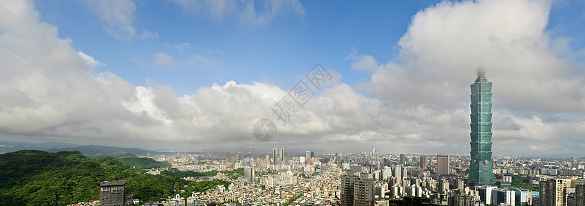 台北市天际地标商业市中心摩天大楼天空首都大厦风景建筑地平线图片