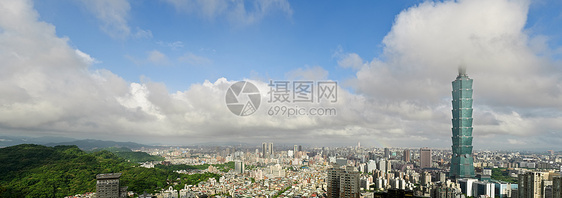 台北市天际地标商业市中心摩天大楼天空首都大厦风景建筑地平线图片