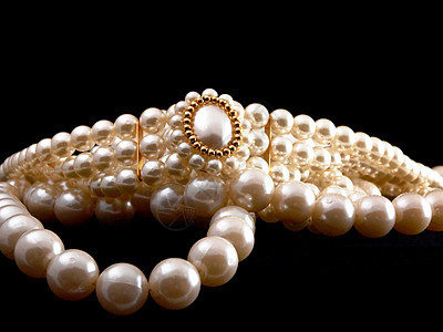 珍珠珠宏观财富宝藏项链珠宝礼物展示魅力胸针反射图片