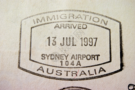 悉尼机场护照影棚邮票移民摄影旅行背景
