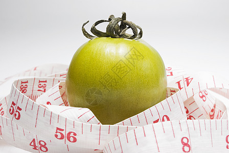 磁带测量对象摄影蔬菜白色健康饮食卷尺数字影棚水果图片
