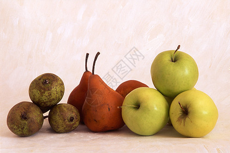 梨和苹果水果饮食红色绿色食物黄色图片