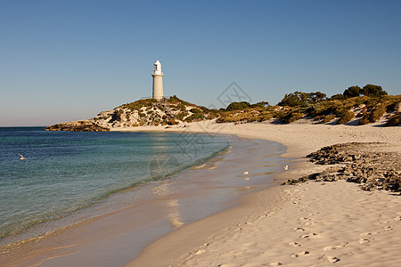 Rottnest 灯塔海滩旅行建筑援助海洋警告地标假期建筑学历史图片