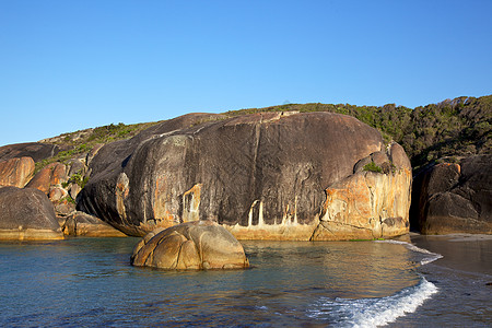 大象岩石海滩支撑天空海岸风景石头海岸线海洋水池海湾图片