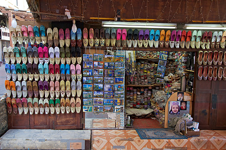 阿拉伯鞋子集市露天纺织品鞋类拖鞋店铺市场半岛图片