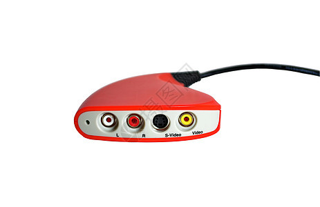 视频适应器适配器电脑绳索红色白色金属电气宏观电缆技术背景图片