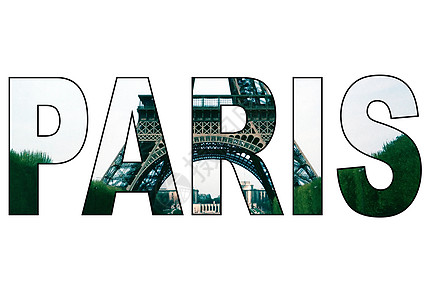 巴黎旅游首都字母天际地标插图明信片图片