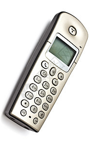 白色线上隔离的无线电话灰色电气口袋钥匙宏观电话按钮嗓音塑料拨号图片