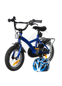 儿童自行车孩子反射白色玩具蓝色头盔产品静物孩子们座位图片