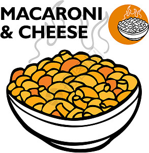 马卡罗尼和奶酪午餐食物艺术剪贴物品涂鸦插图绘画卡通片夹子图片