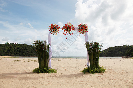婚礼花风景热带仪式会场粉色庆典婚姻场景旅游展示图片