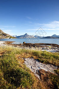 挪威海岸挪威岩石天空海洋乡村峡湾图片
