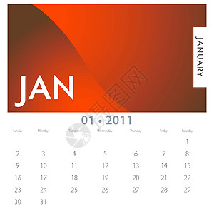 1月日历插图规划师床单夹子剪贴红色艺术图片