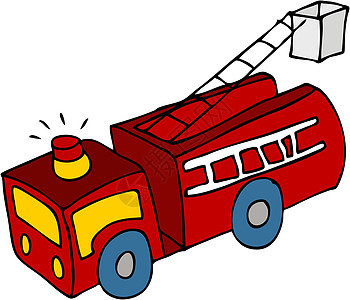消防车草图涂鸦情况卡车起重机部门红色车辆医疗绘画图片