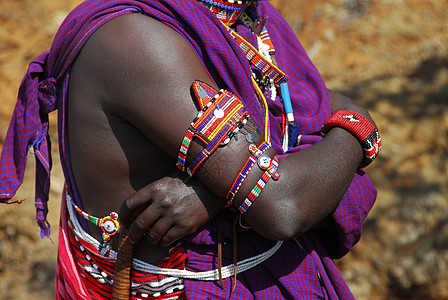 非洲珠宝文化珍珠马赛人传统大草原手镯图片