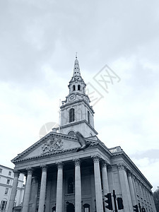 伦敦圣马丁教堂建筑王国建筑学宗教教会英语大教堂正方形纪念碑黑色图片