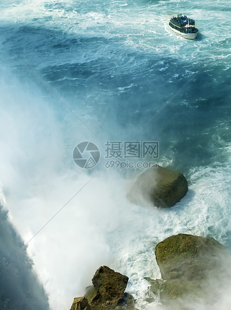 水瀑游客风景溪流薄雾吸引力旅行水牛马蹄铁力量旅游图片