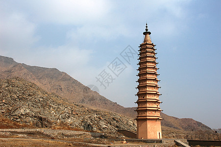 中国古代古法塔建筑学宗教遗产旅游历史地标场景蓝色建筑物文化图片