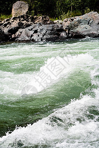 溪流海岸灰色黑色绿色岩石矿物激流流动海浪白色图片
