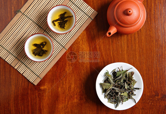 中国茶陶器飞碟金子叶子仪式草本植物植物保健竹子食物图片