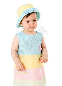 女婴喜悦金发婴儿惊喜幸福孩子乐趣蓝色童年快乐图片