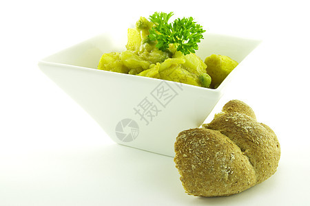 白碗咖喱辣椒食物草本植物包子服务香米羊肉香菜餐厅面包图片