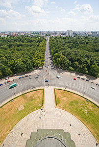 柏林全貌规则街道交通森林城市全景绿色首都回旋处场景图片