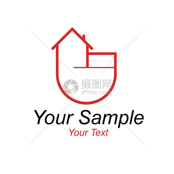 Logo 指向商业房地产插图房子财产口号代理人白色图片