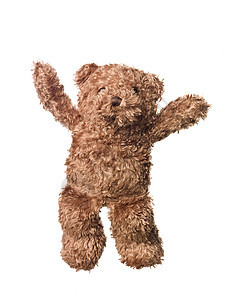 快乐的泰迪熊乐趣填充动物棕色工作室童年玩具柔软度影棚水平图片