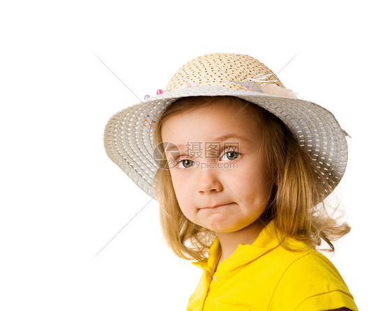 女童乐趣帽子金发福利快乐喜悦孩子活力橙子幸福图片