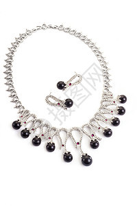 带黑珍珠的项链钻石礼物珍珠女性配饰奢华脖子宝石装饰品珠宝图片
