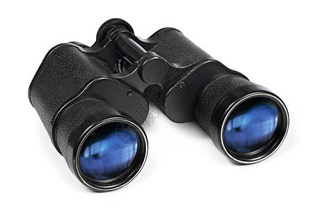 望远镜间谍阴影蓝色金属黑色反射乐器监视镜片玻璃背景图片