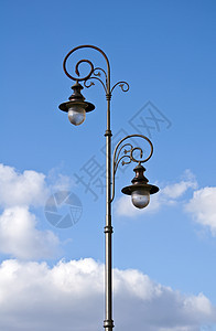 街灯街道金属灯柱照明背景图片
