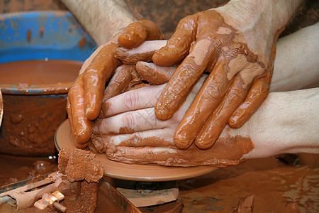 波特小组陶瓷手指学习文化人类指导棕色黏土艺术工匠图片