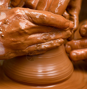 波特之手工艺陶轮手指车轮创造力棕色感官工匠拇指陶瓷图片