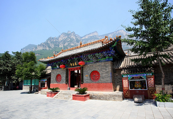 云泰山的一座寺庙文化盆栽法庭建筑旅行风景佛教徒院子运泰活动图片