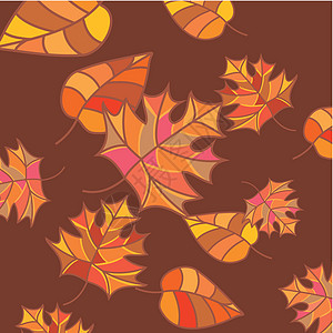 抽象秋秋季背景叶子墙纸棕色插图红色布料纺织品装饰旋转橙子图片