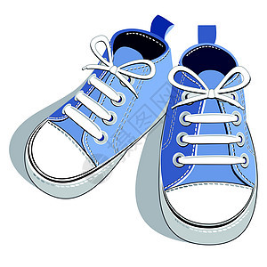 蓝色儿童运动鞋图片