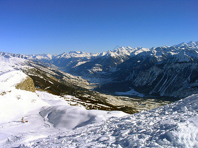 阿尔卑山景观蓝天地形山脉山峰大拿崎岖滑雪寒冷全景图片