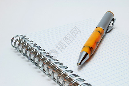 笔记本和笔空白商业螺旋办公室圆珠笔白色写作文档清单软垫图片