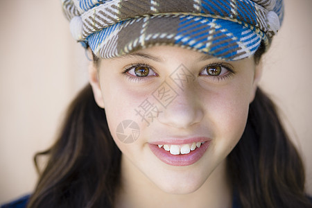 特温女孩肖像青少年黑发幸福美丽青年女性水平少年微笑孩子图片