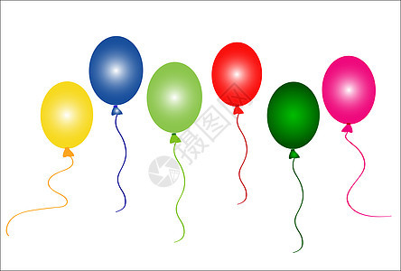 彩色派对气球生日橙子设计细绳蓝色橡皮丝带粉色场合红色图片