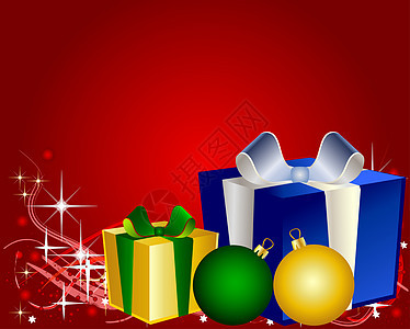 色彩多彩的圣诞节背景盒子金子庆典墙纸星星反射礼物闪光插图图片