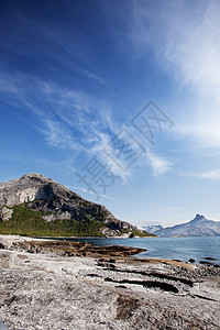 挪威风景海岸峡湾海岸线乡村岩石海洋天空支撑图片