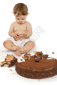 婴儿发现蛋糕背景图片