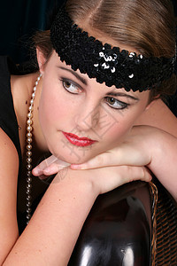 美丽的女性青少年配件化妆品珍珠黑发女性化女孩首饰头巾图片