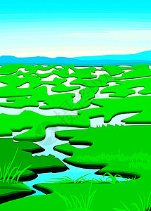 向量 风景照片天空沼泽地绿色插图相片免费森林图片