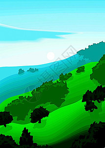向量 风景道路森林山脉天空树木丘陵免费相片绿色照片背景图片